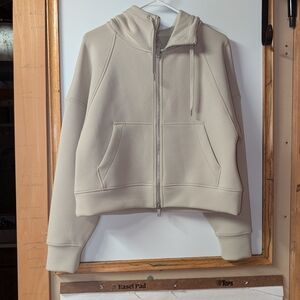 Women's Full-Zip Hooded Sweatshirt in Light Beige